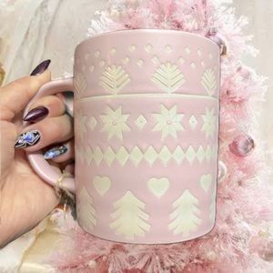 NWT Pink Christmas Sweater Mug